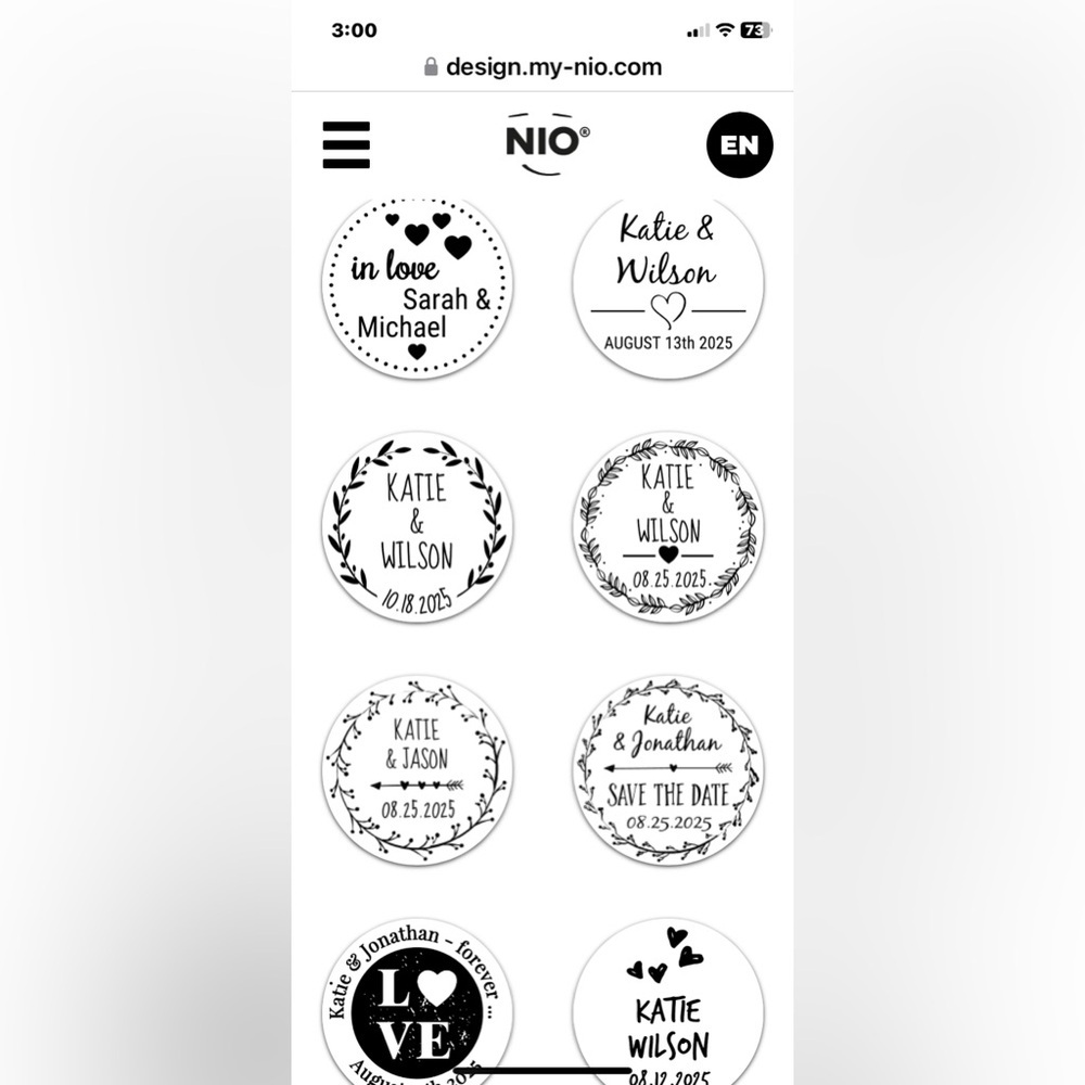 MY-NIO Personalized Rubber Stamp Voucher, create ur stamp on line, NWT - Picture 7 of 16
